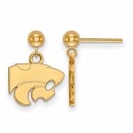Kansas State Wildcats 14k Yellow Gold Dangle Ball Earrings