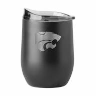 Kansas State Wildcats 16 oz. Etch Black Powder Coat Curved Beverage Tumbler