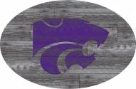 Kansas State Wildcats 46" Distressed Wood Oval Sign