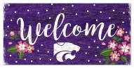 Kansas State Wildcats 6" x 12" Floral Welcome Sign