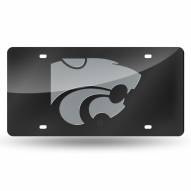 Kansas State Wildcats Black Laser Cut License Plate