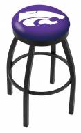 Kansas State Wildcats Black Swivel Bar Stool with Accent Ring