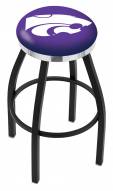 Kansas State Wildcats Black Swivel Barstool with Chrome Accent Ring