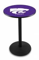 Kansas State Wildcats Black Wrinkle Bar Table with Round Base