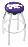 Kansas State Wildcats Chrome Swivel Bar Stool with Accent Ring