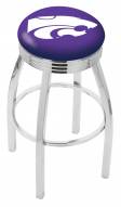 Kansas State Wildcats Chrome Swivel Barstool with Ribbed Accent Ring