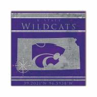 Kansas State Wildcats Coordinates 10" x 10" Sign
