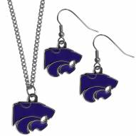 Kansas State Wildcats Dangle Earrings and Chain Necklace Set