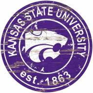 Kansas State Wildcats Distressed Round Sign