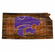Kansas State Wildcats Distressed State with Logo Sign