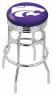 Kansas State Wildcats Double Ring Swivel Barstool with Ribbed Accent Ring