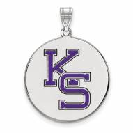 Kansas State Wildcats Sterling Silver Extra Large Enameled Disc Pendant