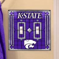 Kansas State Wildcats Glass Double Switch Plate Cover