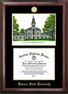 Kansas State Wildcats Gold Embossed Diploma Frame with Campus Images Lithograph