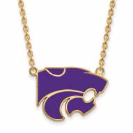 Kansas State Wildcats Sterling Silver Gold Plated Large Enameled Pendant Necklace