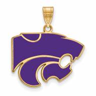 Kansas State Wildcats Sterling Silver Gold Plated Large Enameled Pendant