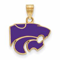 Kansas State Wildcats Sterling Silver Gold Plated Small Enameled Pendant