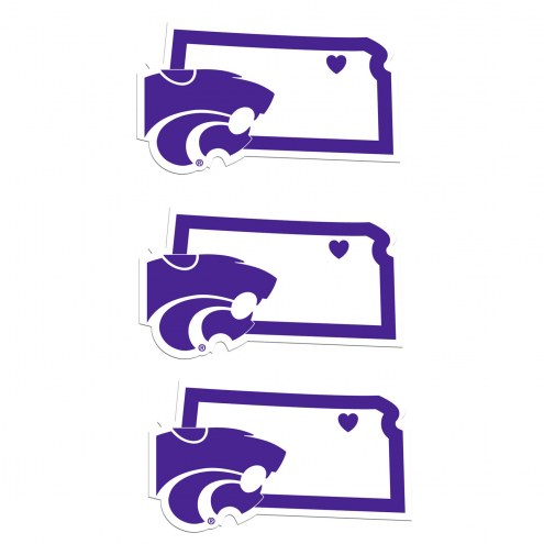 Kansas State Wildcats Home State Decal - 3 Pack