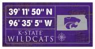 Kansas State Wildcats Horizontal Coordinate 6" x 12" Sign