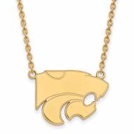 Kansas State Wildcats Sterling Silver Gold Plated Large Pendant Necklace