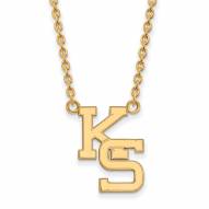Kansas State Wildcats Sterling Silver Gold Plated Large Pendant Necklace