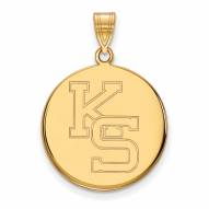 Kansas State Wildcats Sterling Silver Gold Plated Large Pendant