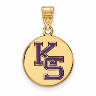 Kansas State Wildcats Sterling Silver Gold Plated Medium Pendant