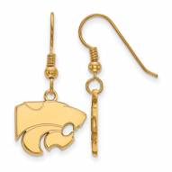 Kansas State Wildcats NCAA Sterling Silver Gold Plated Small Dangle Earrings