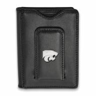 Kansas State Wildcats Sterling Silver Black Leather Wallet