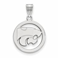 Kansas State Wildcats Sterling Silver Circle Pendant