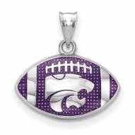 Kansas State Wildcats Sterling Silver Enameled Football Pendant
