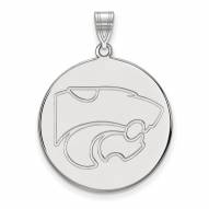Kansas State Wildcats Sterling Silver Extra Large Disc Pendant
