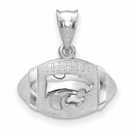 Kansas State Wildcats Sterling Silver Football with Logo Pendant