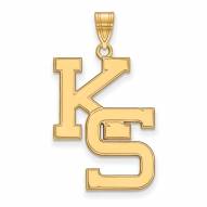 Kansas State Wildcats Sterling Silver Gold Plated Extra Large Pendant