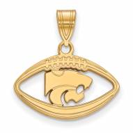 Kansas State Wildcats Sterling Silver Gold Plated Football Pendant