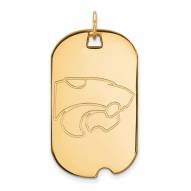 Kansas State Wildcats Sterling Silver Gold Plated Large Dog Tag