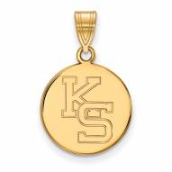 Kansas State Wildcats Sterling Silver Gold Plated Medium Pendant