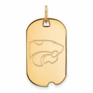 Kansas State Wildcats Sterling Silver Gold Plated Small Dog Tag