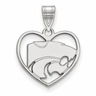 Kansas State Wildcats Sterling Silver Heart Pendant