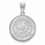 Kansas State Wildcats Sterling Silver Large Crest Pendant