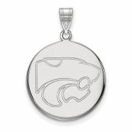 Kansas State Wildcats Sterling Silver Large Disc Pendant