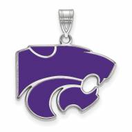 Kansas State Wildcats Sterling Silver Large Enameled Pendant