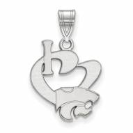 Kansas State Wildcats Sterling Silver Large I Love Logo Pendant