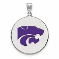 Kansas State Wildcats Sterling Silver Extra Large Enameled Disc Pendant