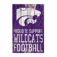 Kansas State Wildcats Proud to Support Wood Sign