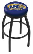 Kent State Golden Flashes Black Swivel Bar Stool with Accent Ring