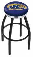 Kent State Golden Flashes Black Swivel Barstool with Chrome Accent Ring