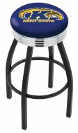 Kent State Golden Flashes Black Swivel Barstool with Chrome Ribbed Ring