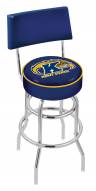 Kent State Golden Flashes Chrome Double Ring Swivel Barstool with Back