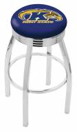 Kent State Golden Flashes Chrome Swivel Barstool with Ribbed Accent Ring